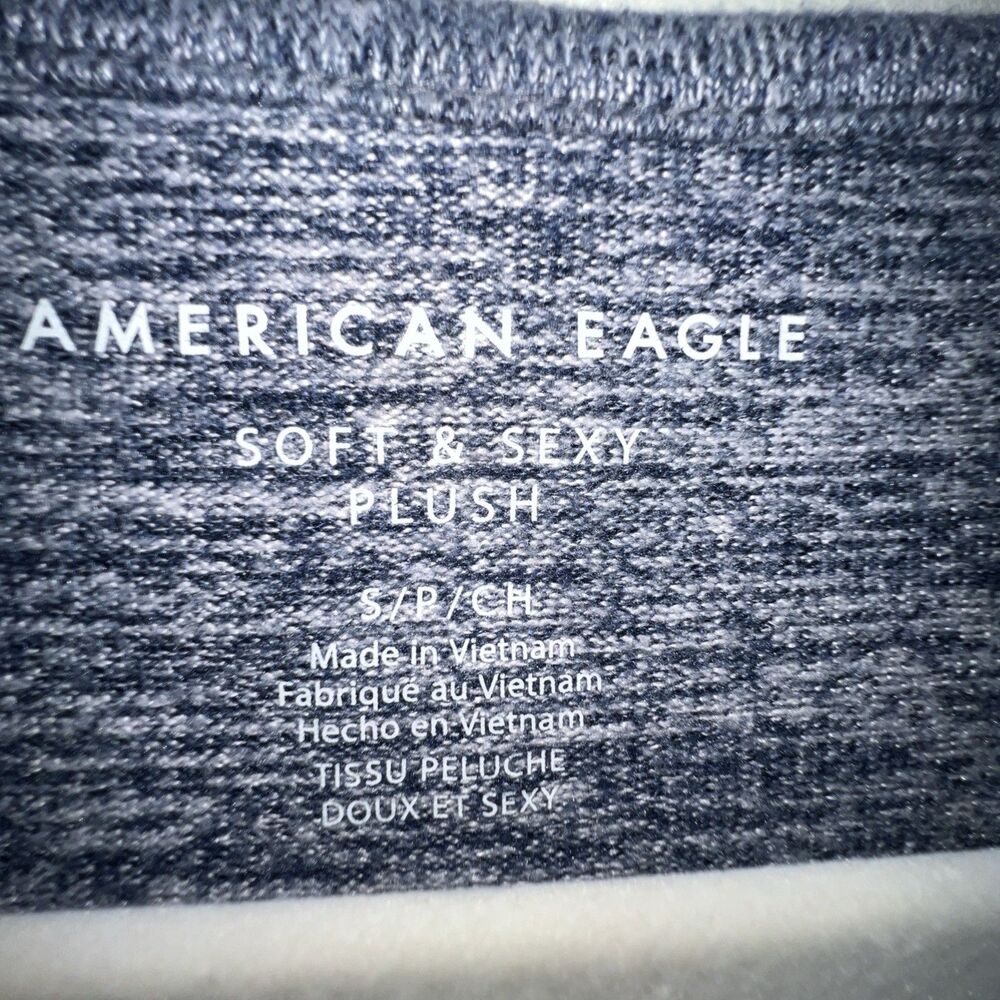 American‎ Eagle Soft and Sexy Plush Womens Blue Cropped Cardigan Sweater Size S - Picture 2 of 7